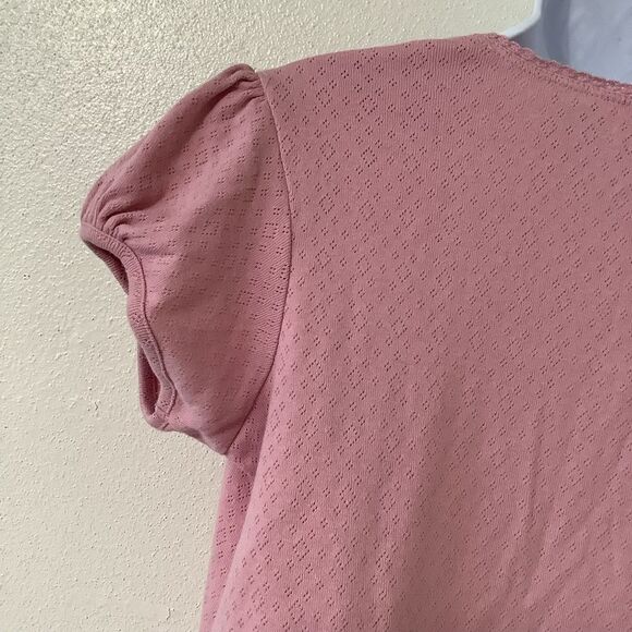 Announcements Coquette Cottagecore Feminine Pink Sequin Milkmaid Blouse Large - Picture 6 of 12